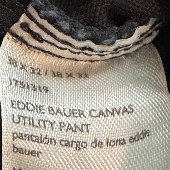 Eddie Bauer Men's Canvas Utility Work Pant Size 38X32 Black Straight Classic Fit - Picture 7 of 11